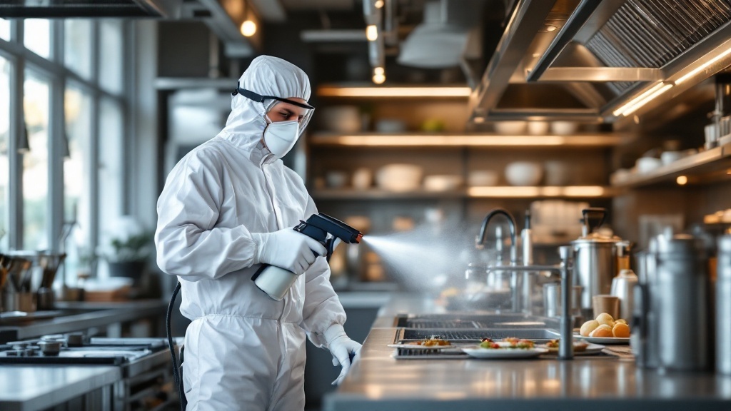 Обрабатывает кухню от тараканов